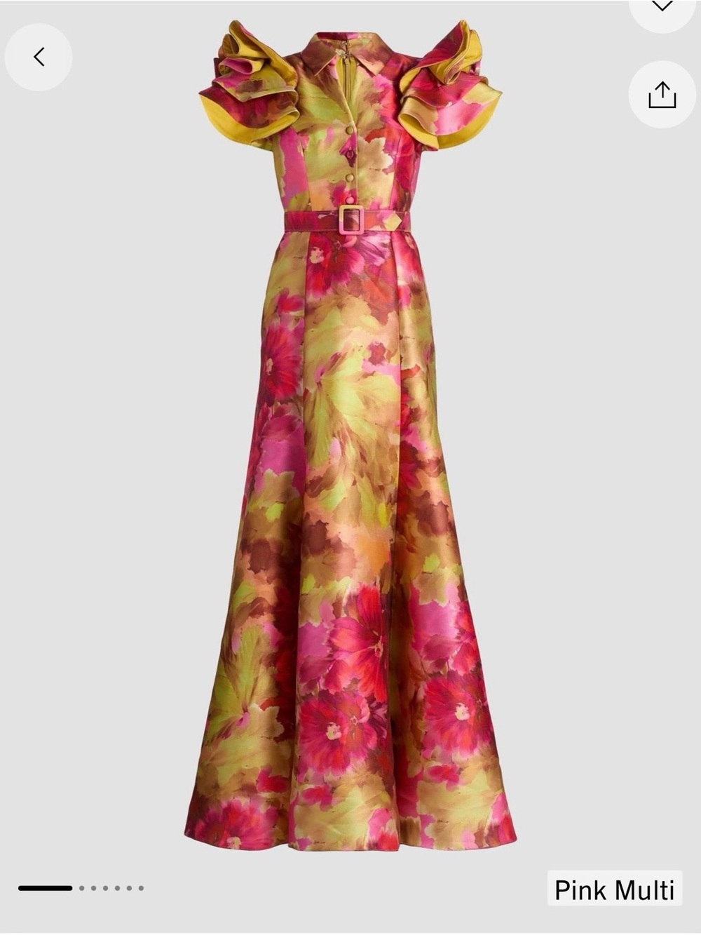 Badgley Mischka Pink Floral Size 2 unaltered Formal Dress Gown Mother of Bride